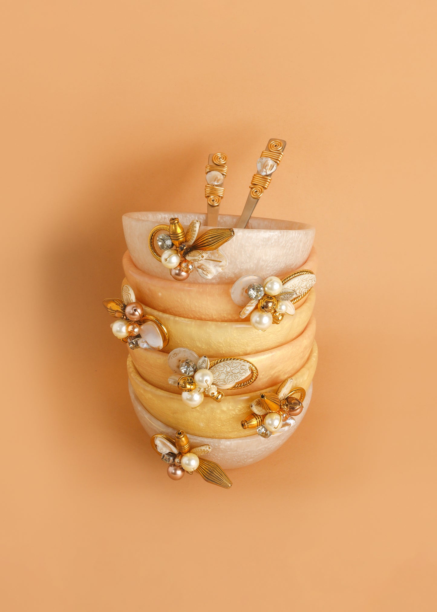 Ivory Decorative Snack Bowls (Set of 2)