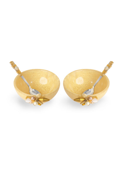 Gold Pearl Decorative Snack Bowls (Set of 2)