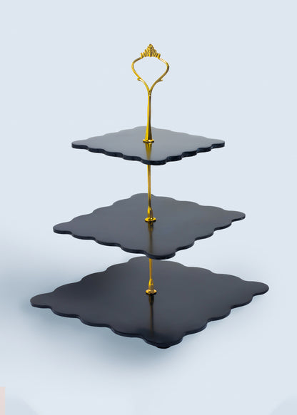 Tiramisu Three-Tier Resin Dessert Stand