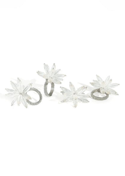 White Floral Napkin Rings