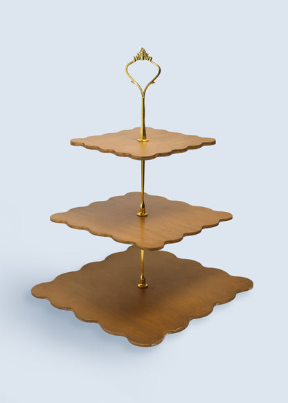 Tiramisu Three-Tier Resin Dessert Stand