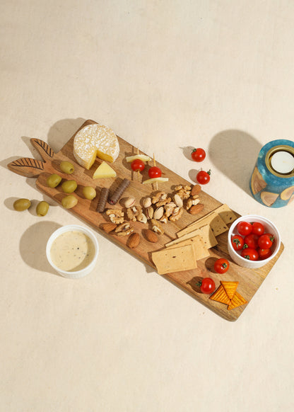 Leaf Mango Wooden Cheese Platter