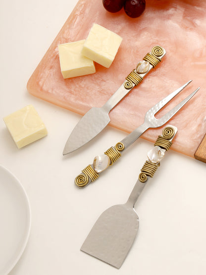 Mother-of-Pearl & Steel Cheese Tools
