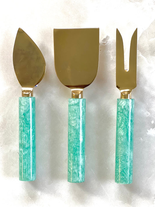 Blue Resin & Steel Cheese Tools