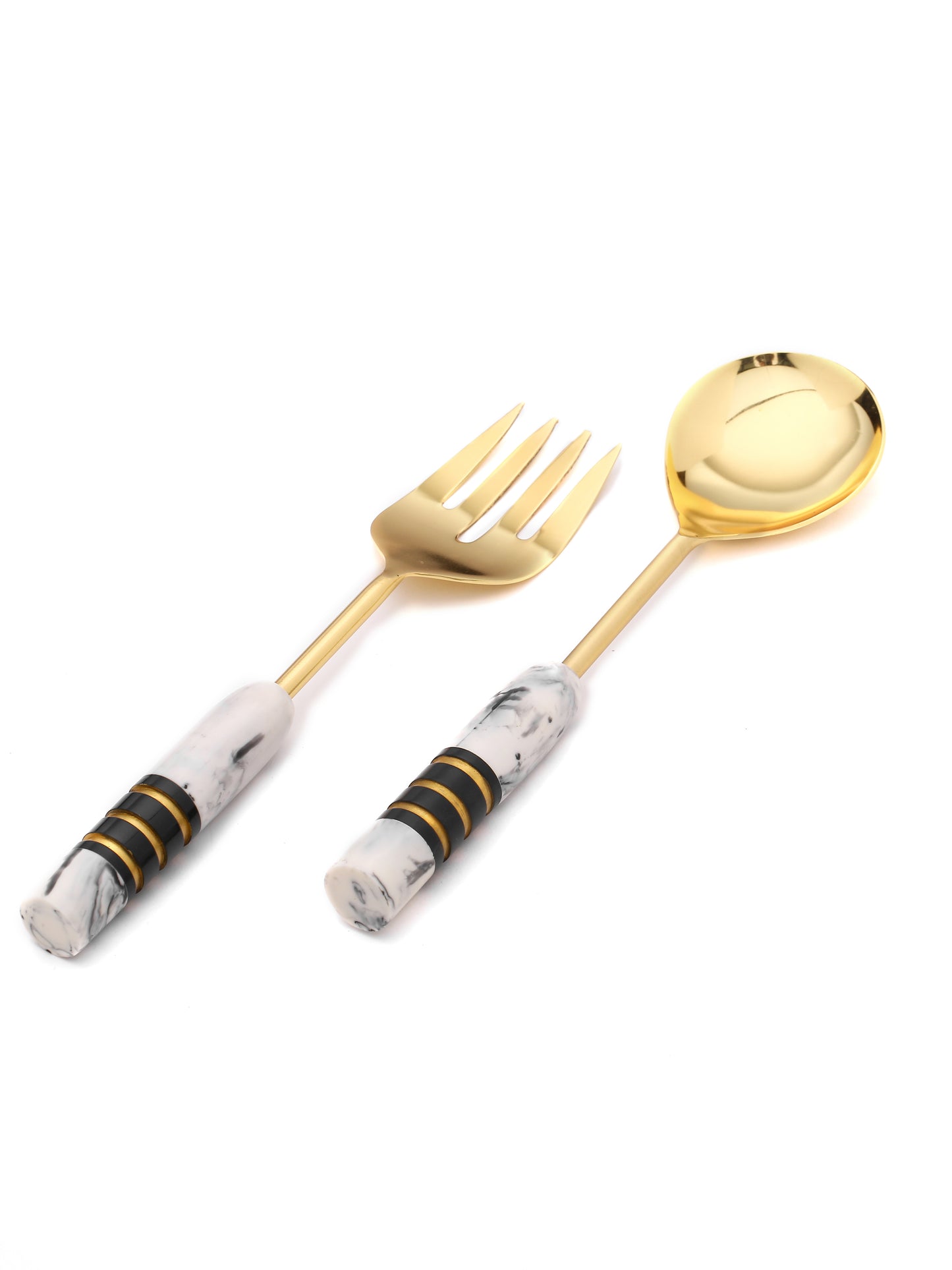 Gold Plated Metal & Resin Salad Set