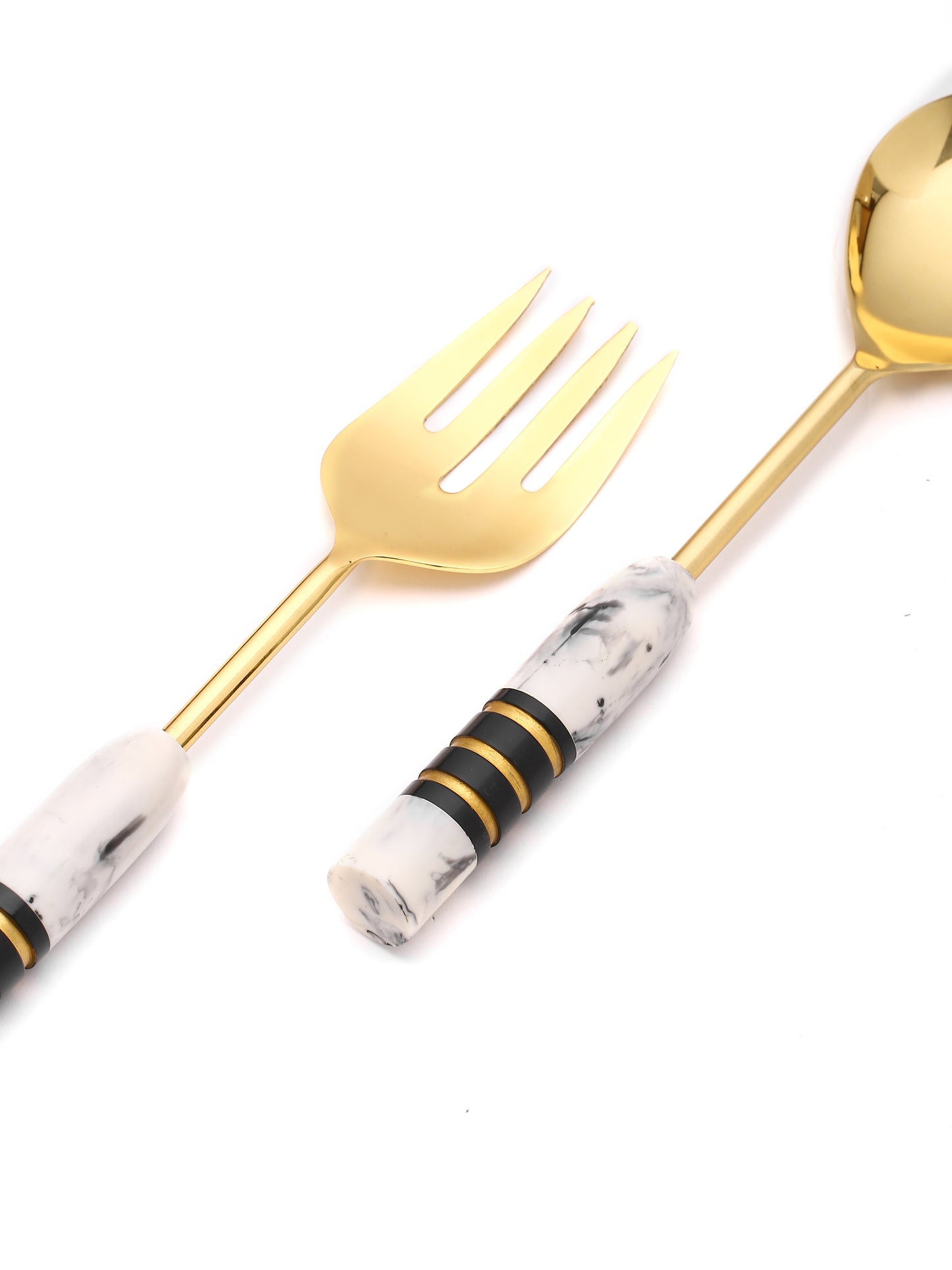 Gold Plated Metal & Resin Salad Set