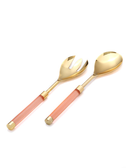 Gold Plated Metal & Resin Salad Set