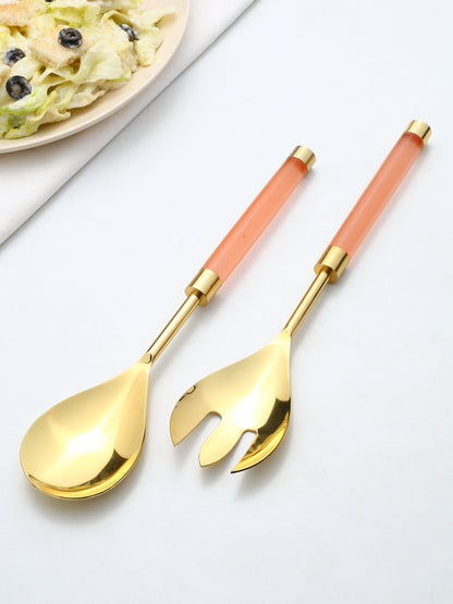 Gold Plated Metal & Resin Salad Set