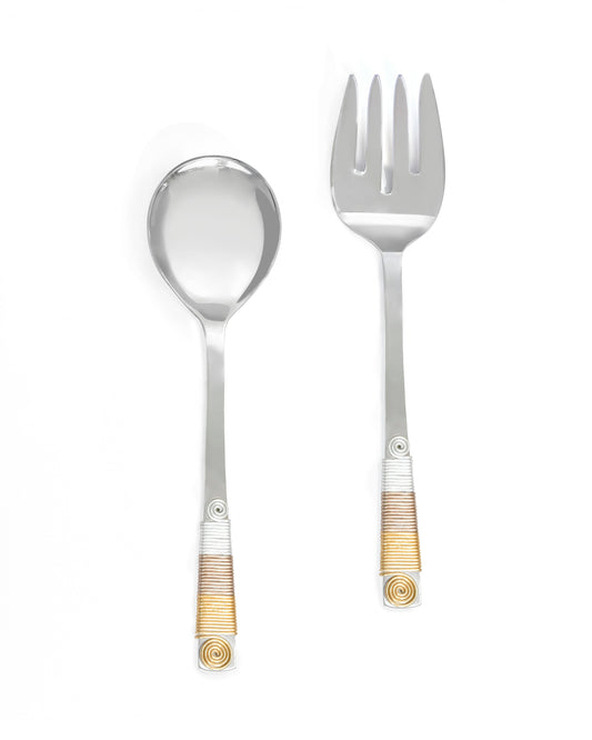 3 Tone Wrapped Salad Server Set