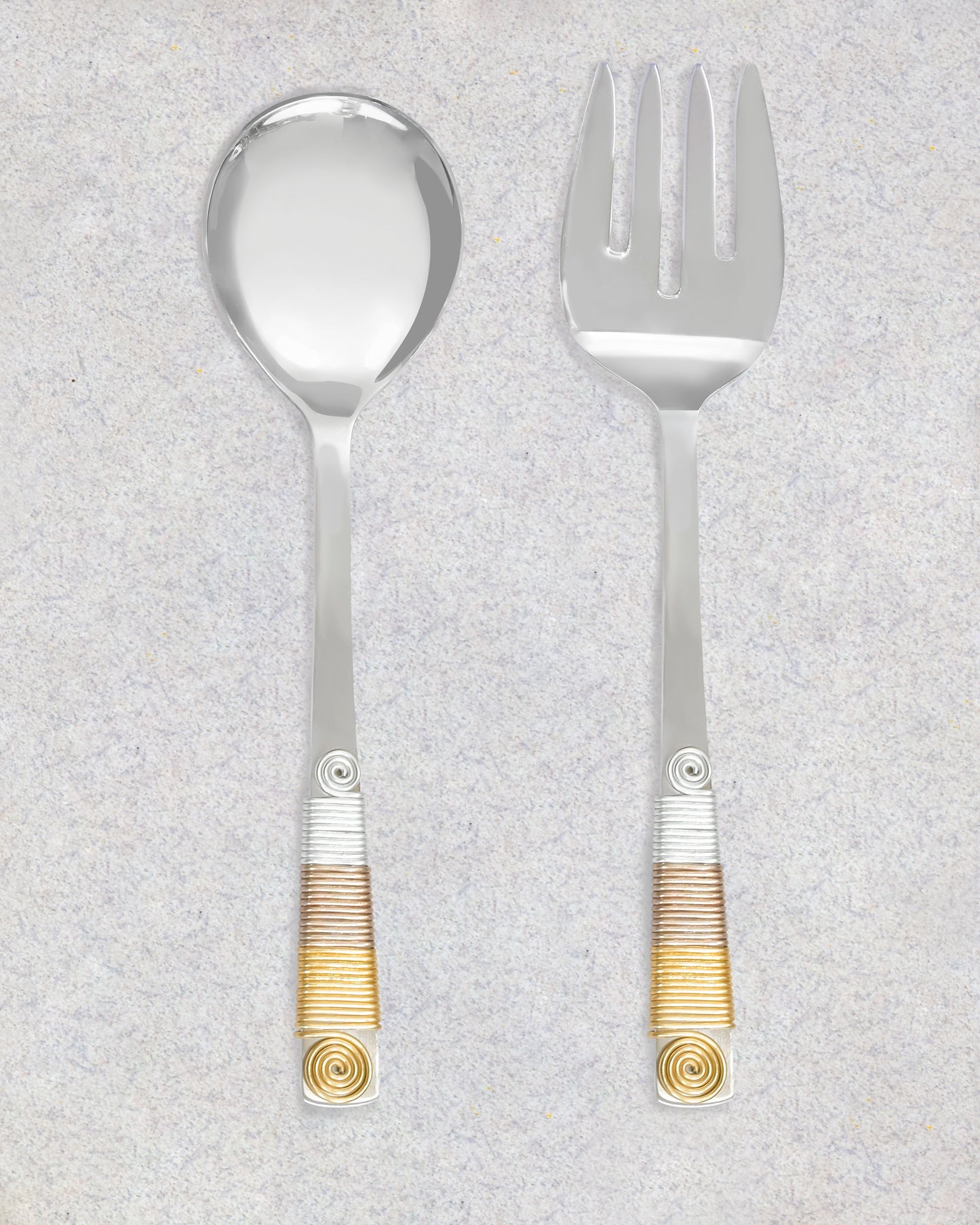 3 Tone Wrapped Salad Server Set