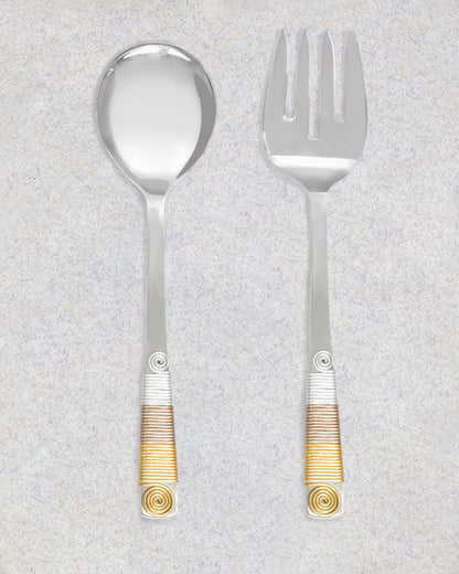 3 Tone Wrapped Salad Server Set