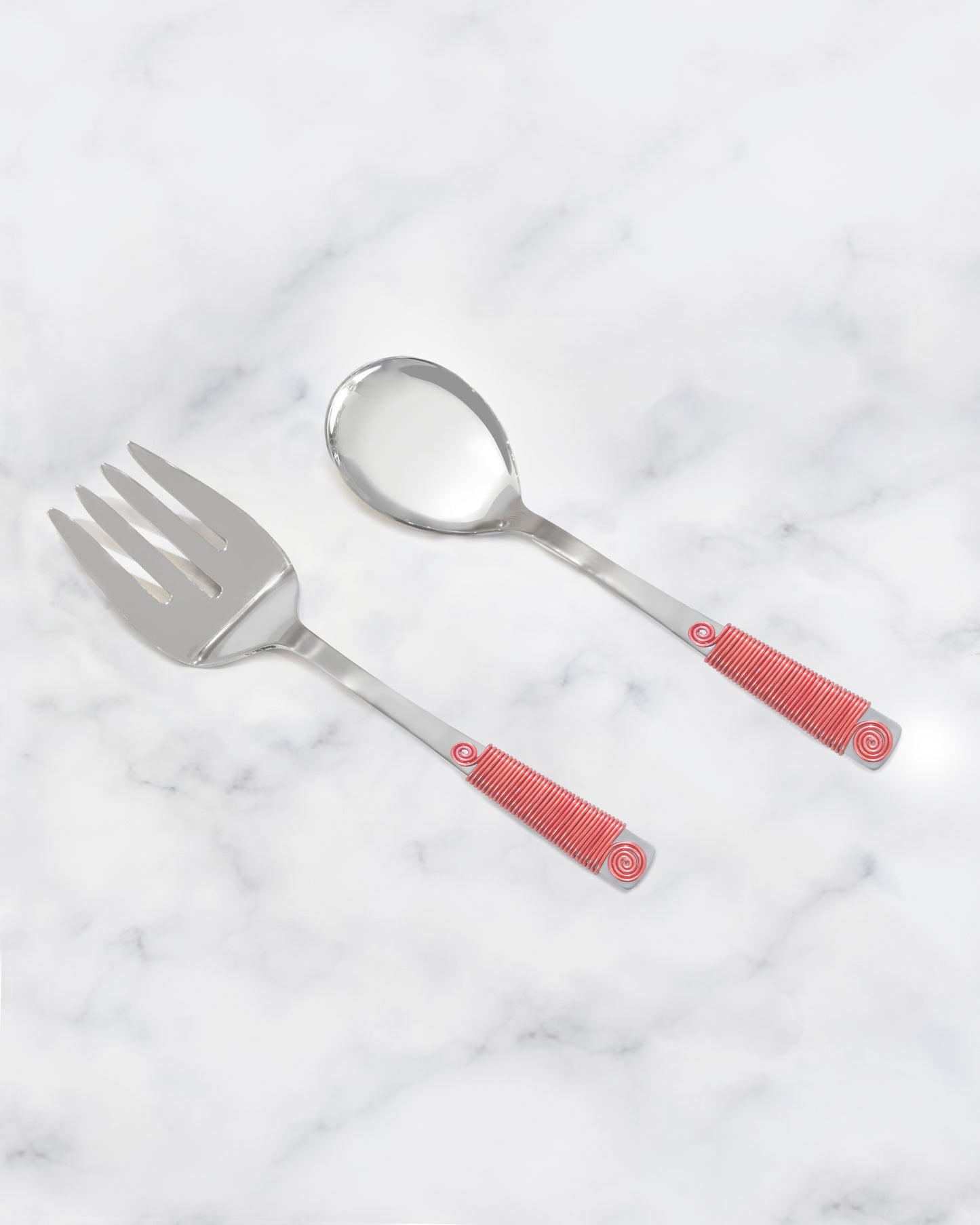Wrapped in Red Salad Server Set