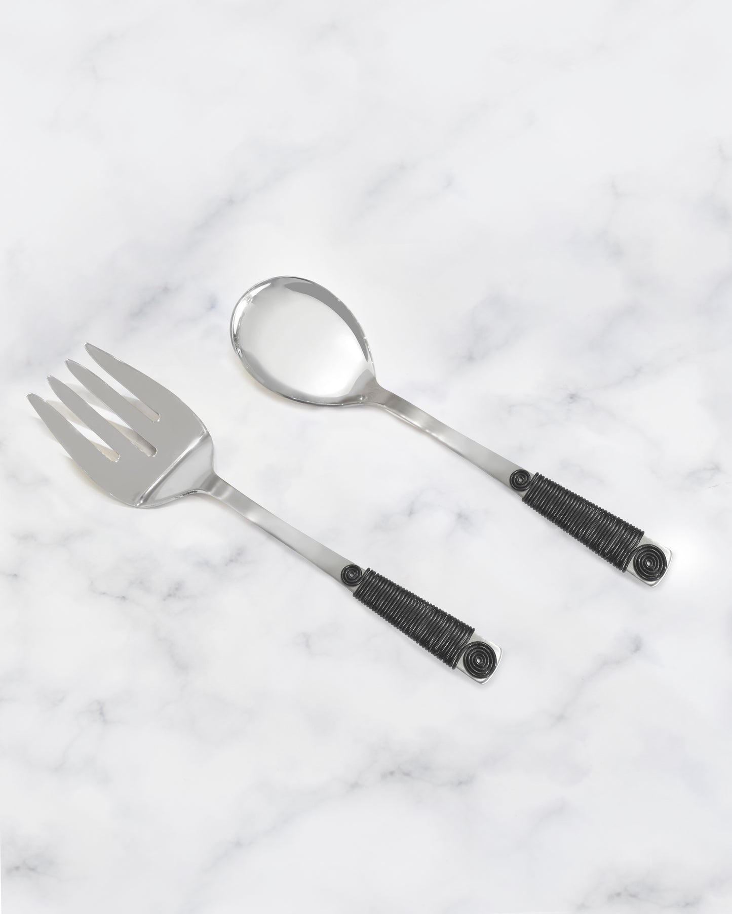 Wrapped in Black Salad Server Set