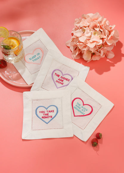 Cocktail Chuckles Embroidered Napkins