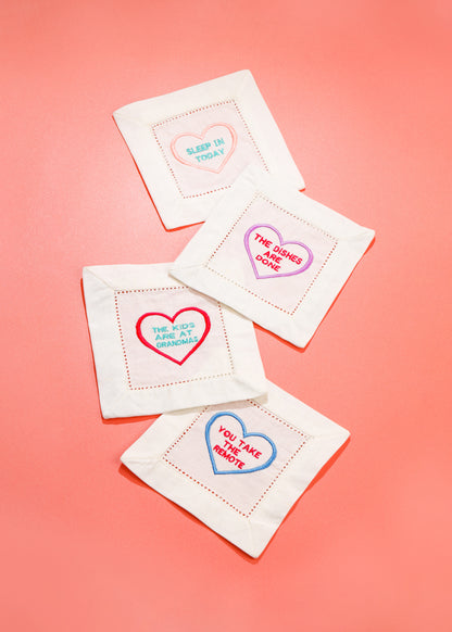 Cocktail Chuckles Embroidered Napkins