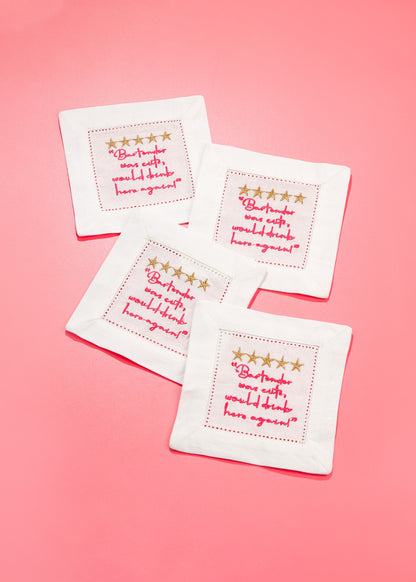 Sip & Smile Embroidered Cocktail Napkins