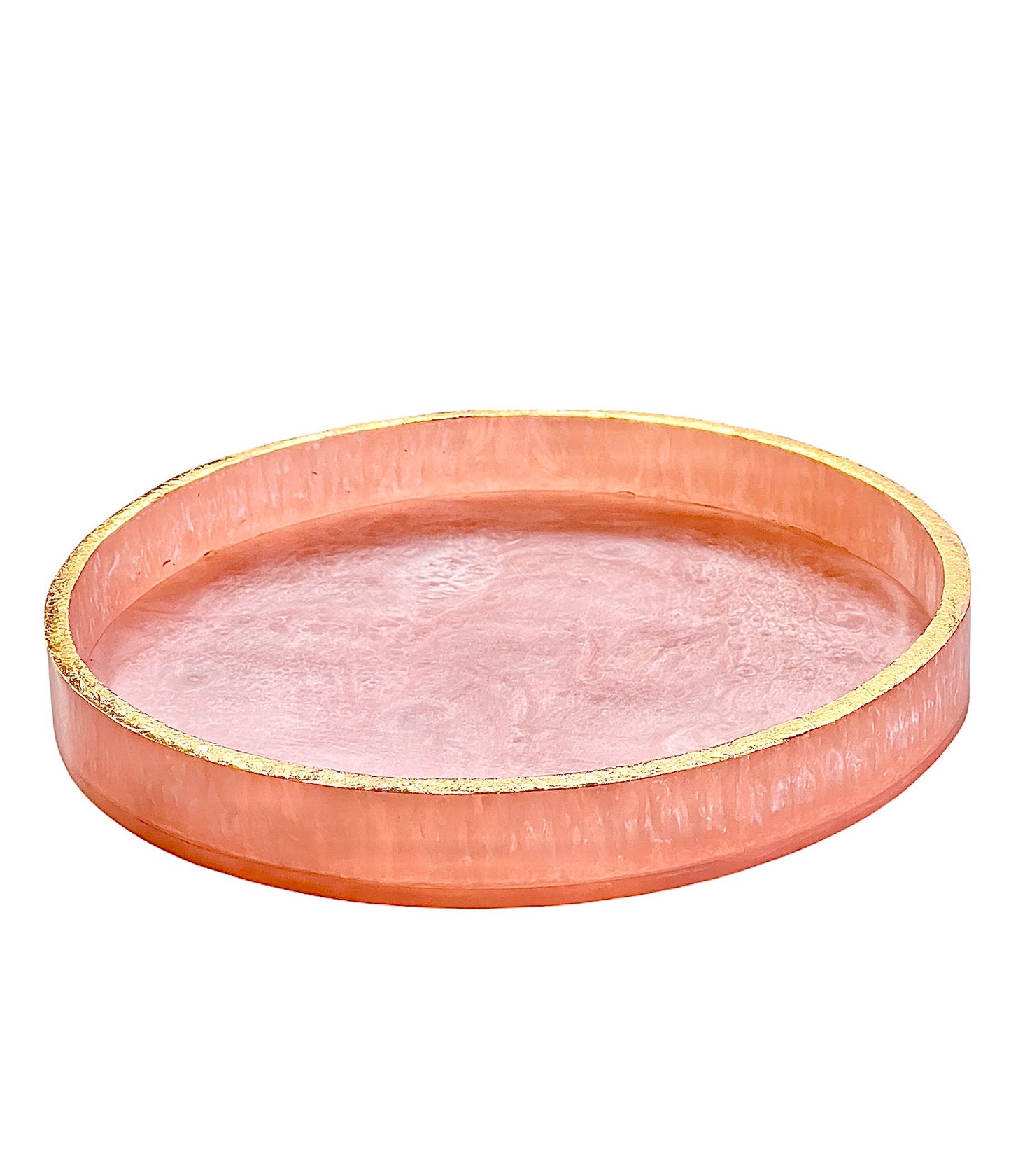 Pink Resin Round Serving  Tray