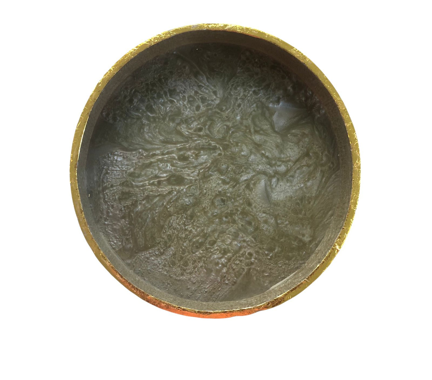 Brown Resin Round Serving Tray