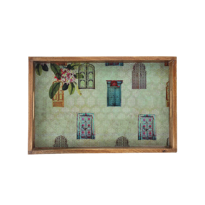 Blush Garden Resin And Wood Decorative Trays- Set of 3