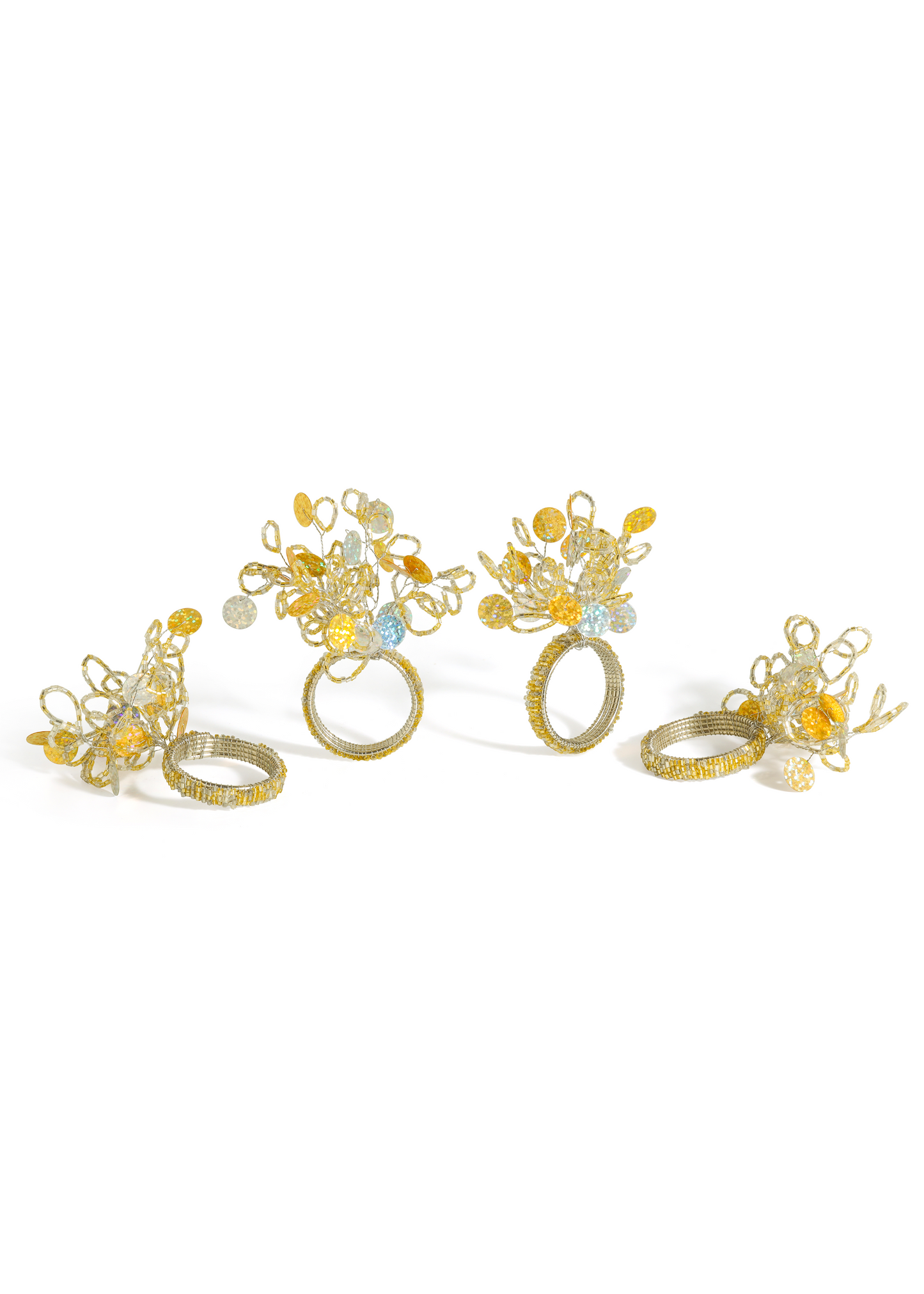 Golden Silver Cascade Napkin Rings