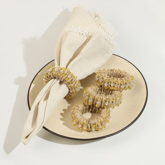 Golden Jute Circlet Napkin Rings