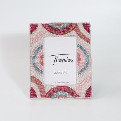 Tiramisu Color Cascade Beadwork 5 x 7 Picture Frame