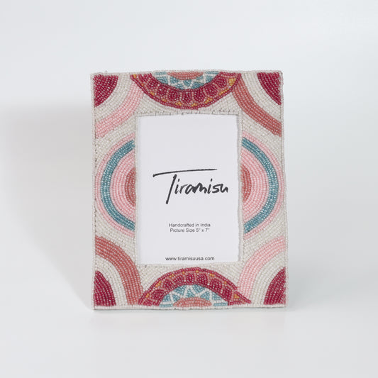 Tiramisu Color Cascade Beadwork 5 x 7 Picture Frame