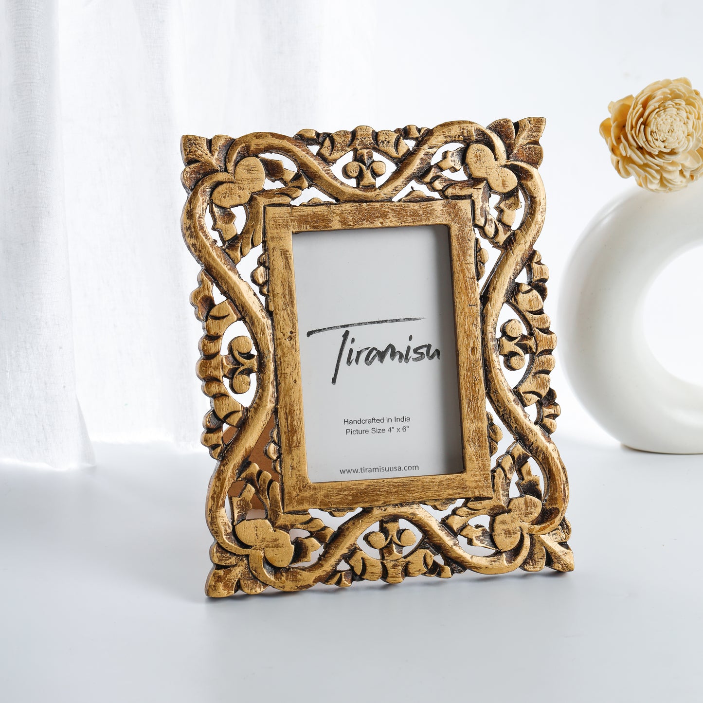 Luxe Carving Wood Photo Frame