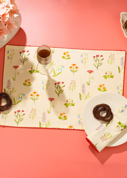 Spring Palette Block Print Cotton Placemats