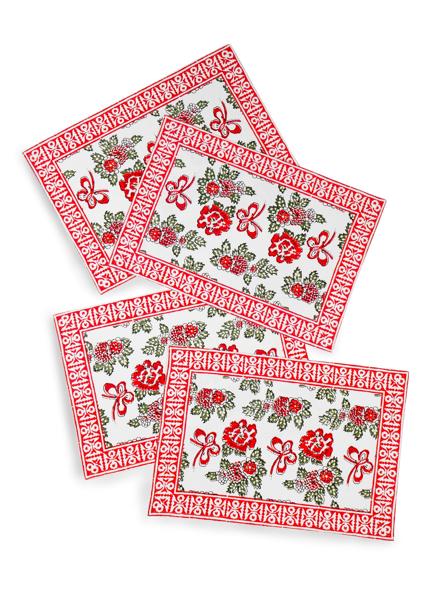 Flutter & Bloom Block Print Cotton Placemats