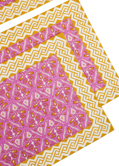 Orchid Luxe Block Print Cotton Placemats