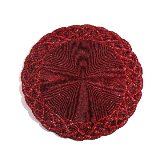 Ruby Glow Beaded Placemat