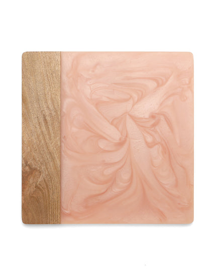 Pink Resin & Wood Cheese Board