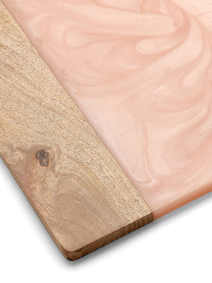 Pink Resin & Wood Cheese Board