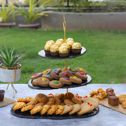 Tiramisu Three-Tier Resin Dessert Stand