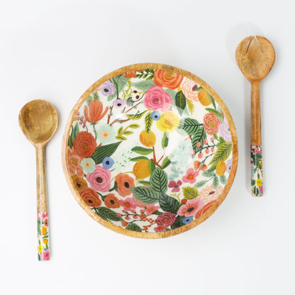 Breezy Blossoms Salad Bowl With Salad Servers