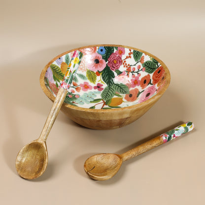 Breezy Blossoms Salad Bowl With Salad Servers