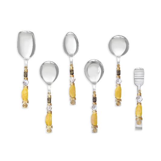 Lemon Bubbles Serving Spoons (Set Of 6)