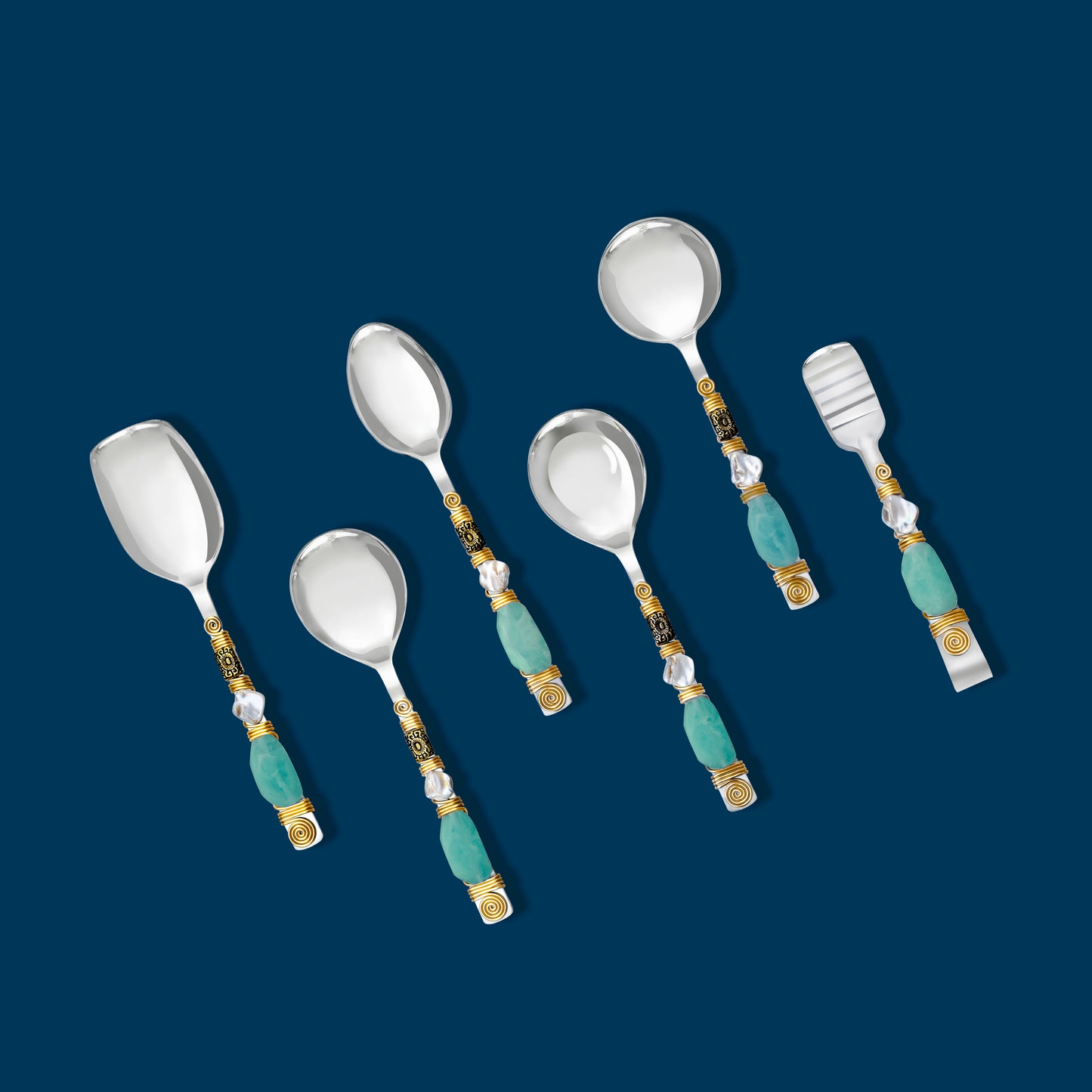 Aqua Oasis Serving Spoons (Set of 6)