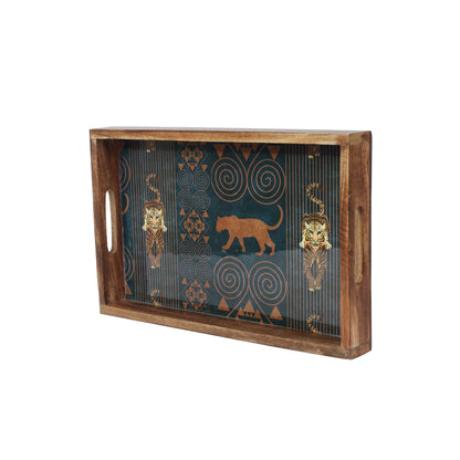 Safari Lion Resin And Wood Decorative Trays- Set of 3