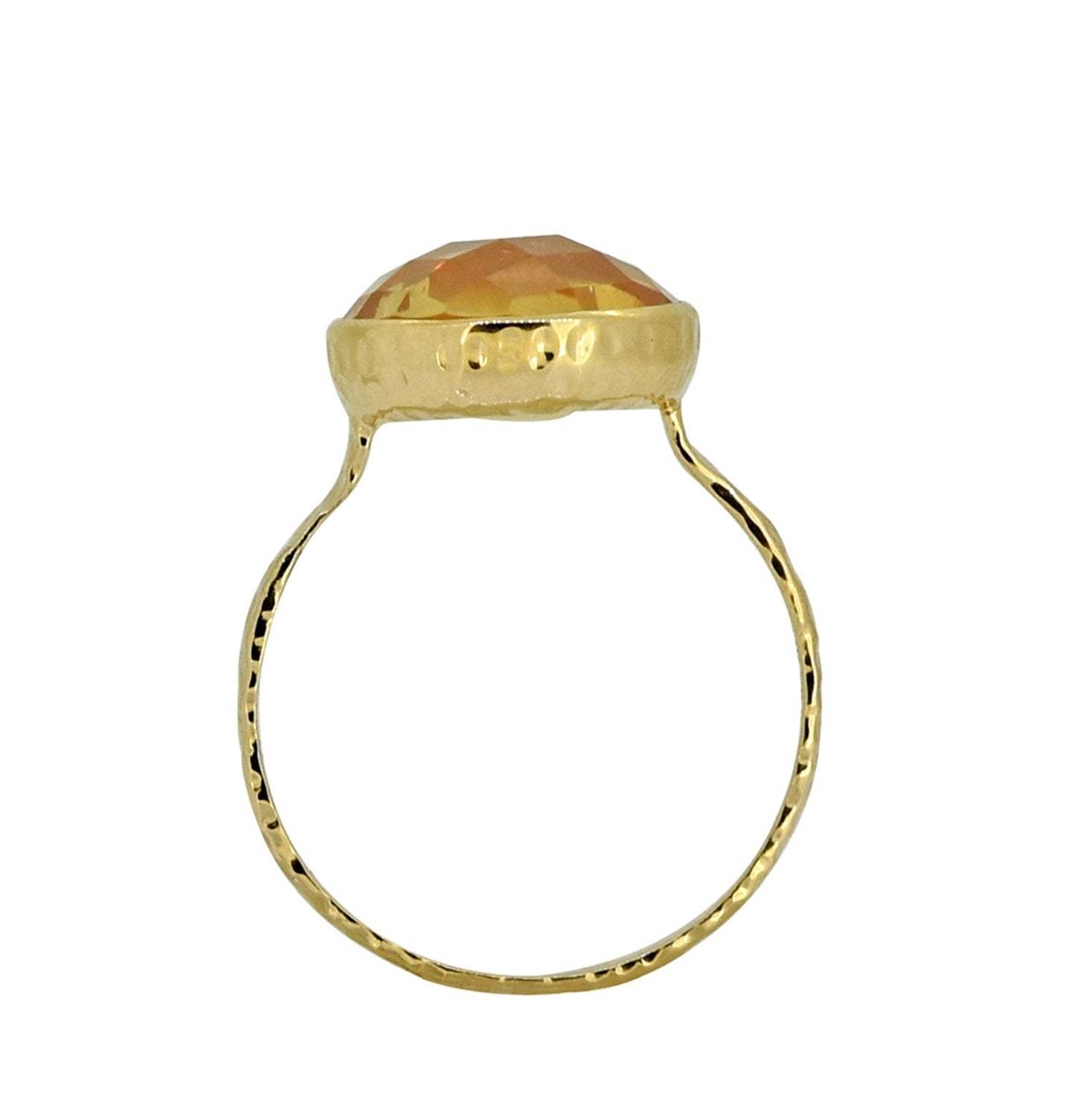 Tiramisu Solid 14k Yellow Gold Citrine Ring (5.60 ct)