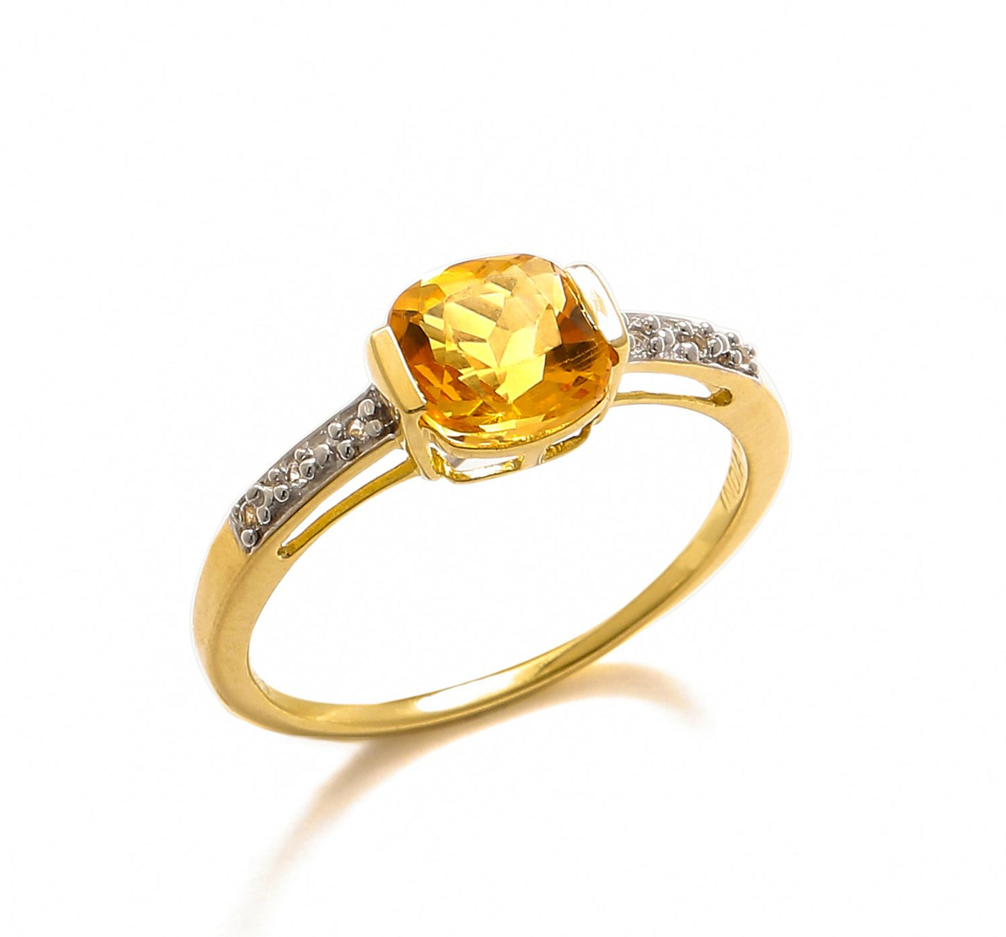 Tiramisu 1.43 Ct Citrine Solid 10k Yellow Gold Ring Jewelry