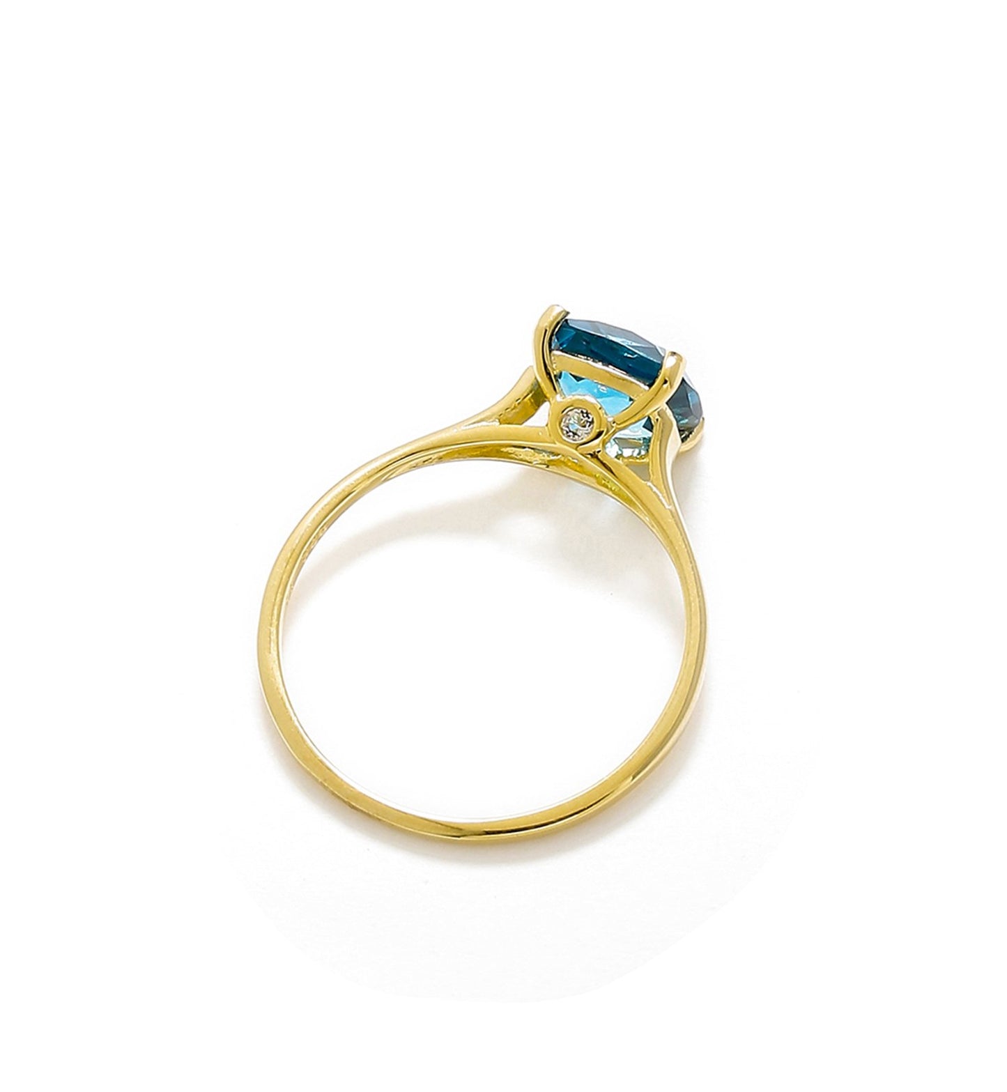 Tiramisu 1.81 Ct London Blue Topaz Solid 10k Yellow Gold Ring Jewelry