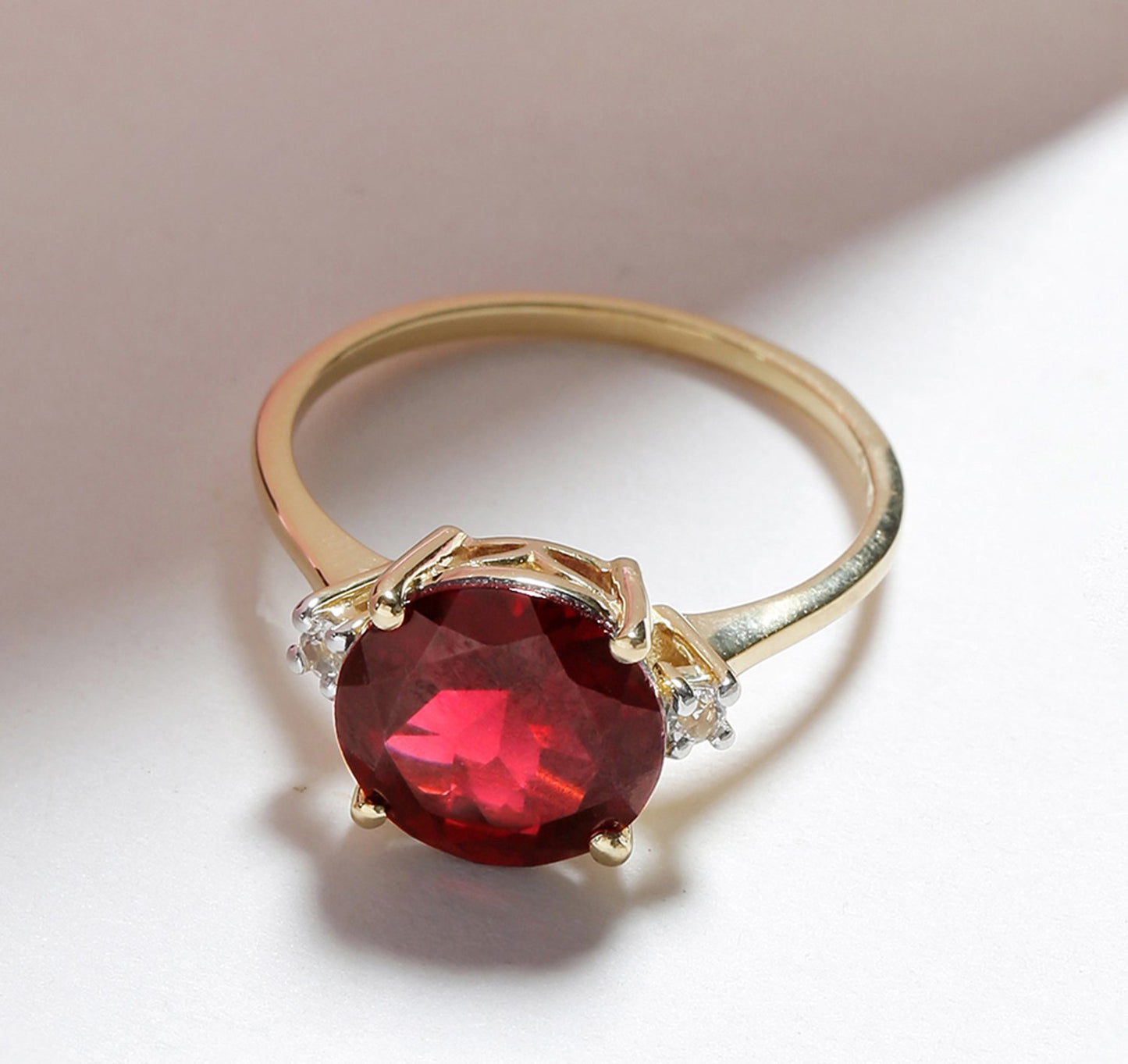 Tiramisu 3.85 Ct Garnet Solid 10k Yellow Gold Ring Jewelry