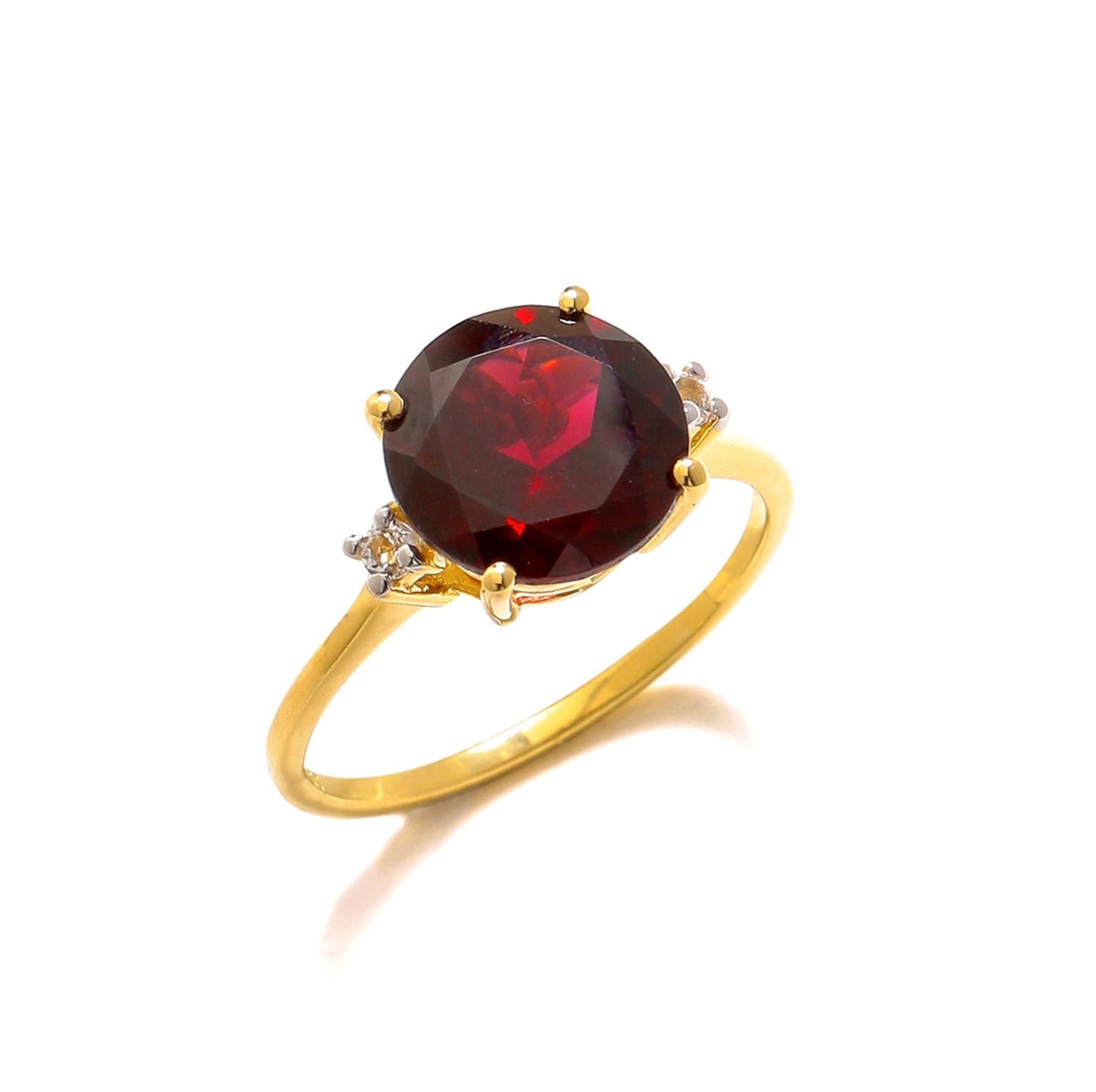 Tiramisu 3.85 Ct Garnet Solid 10k Yellow Gold Ring Jewelry