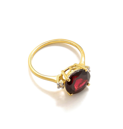 Tiramisu 3.85 Ct Garnet Solid 10k Yellow Gold Ring Jewelry