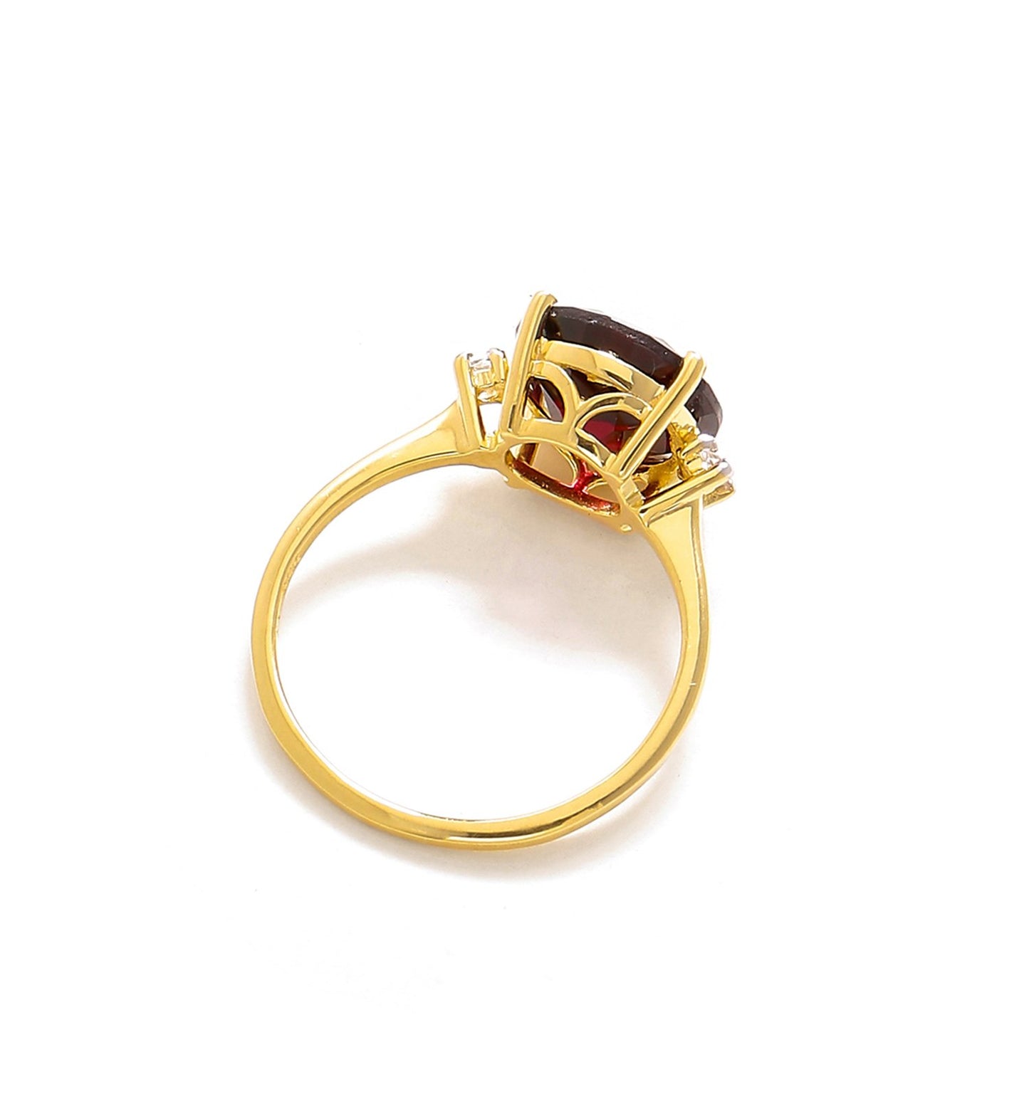 Tiramisu 3.85 Ct Garnet Solid 10k Yellow Gold Ring Jewelry