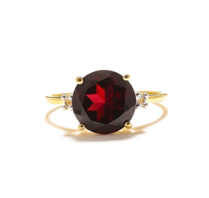 Tiramisu 3.85 Ct Garnet Solid 10k Yellow Gold Ring Jewelry