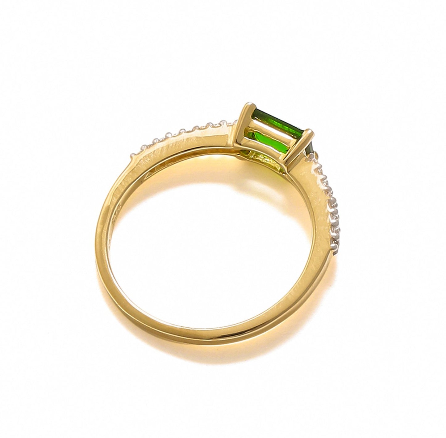 Tiramisu 0.68 Ct Chrome Diopside Solid 10k Yellow Gold Ring Jewelry