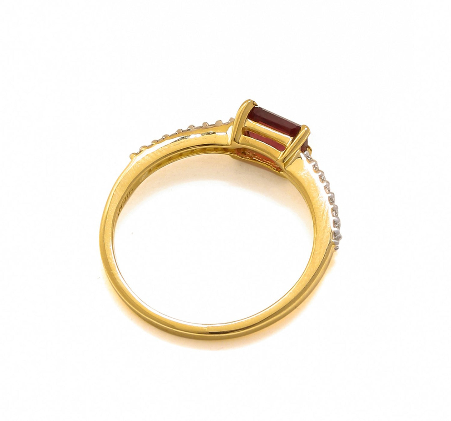 Tiramisu 0.90 Ct Rhodolite Garnet Solid 10k Yellow Gold Ring Jewelry